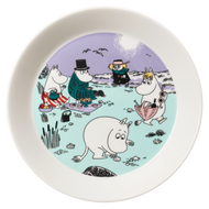 Sommer-Teller MOOMIN 2025 BEACH DAY Flieder Türkis Midsommar Familie Vitroporzellan