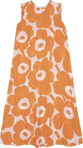 Marimekko Unikko Cupro Kleid Orange